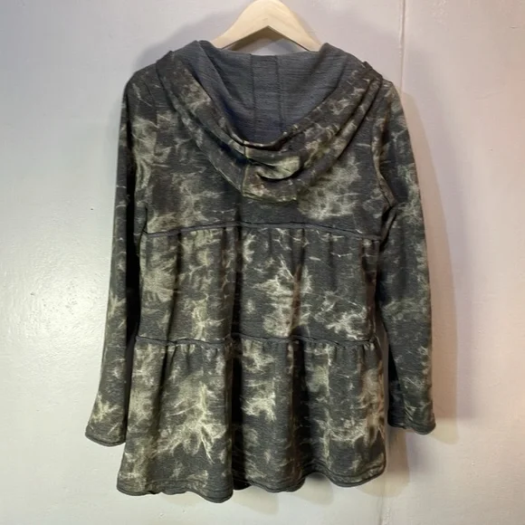 #0084 Mur Mur -Long Olive & Cream Zip Up Flare Cute Sweatshirt. - Picture 2 of 11